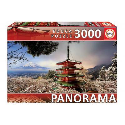 Educa Panoráma puzzle - Chureito Pagoda, Mount Fuji - 3000 db-os puzzle