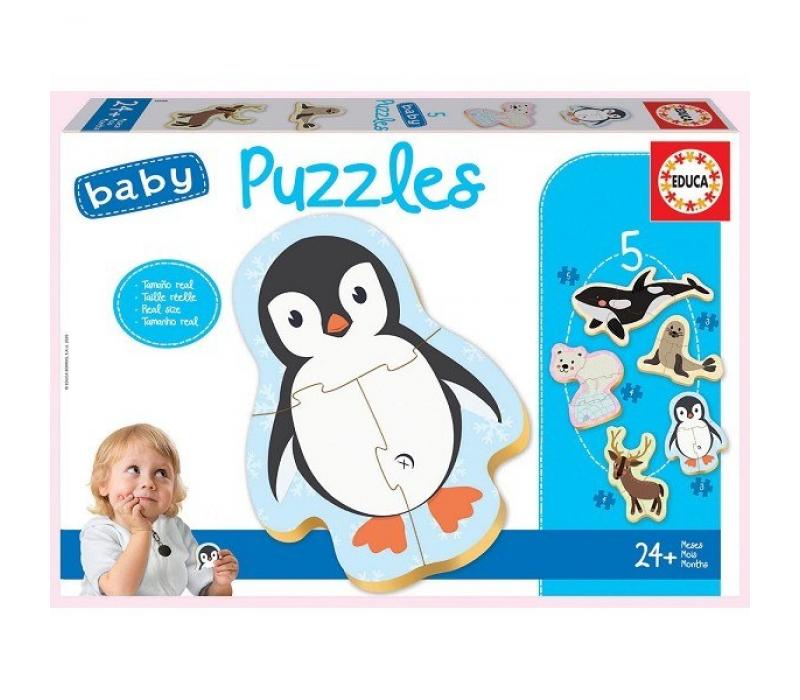 Educa Baby sziluett puzzle - Sarkvidéki állatok (3,4,5 db-os)