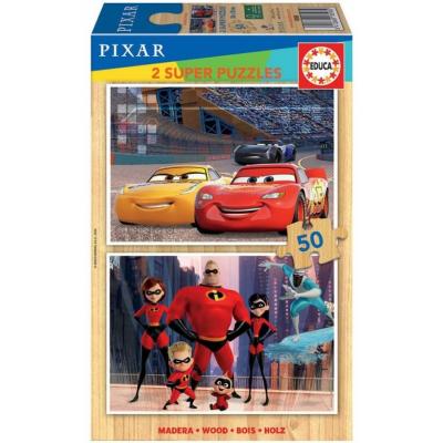 Educa  2 x 50 db-os fa puzzle Verdák és Hihetetlen család