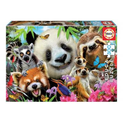 Educa Selfies - Vidám állatok - 300 db-os puzzle