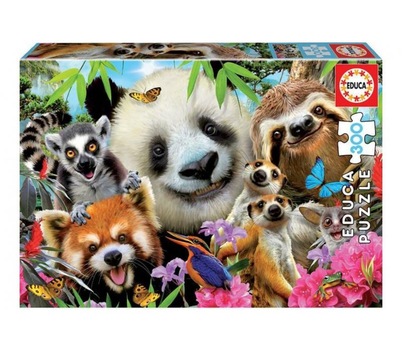 Educa Selfies - Vidám állatok - 300 db-os puzzle