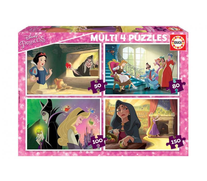 Educa Disney Hercegnők multi 4 az 1-ben (50,80,100,150 db-os) puzzle