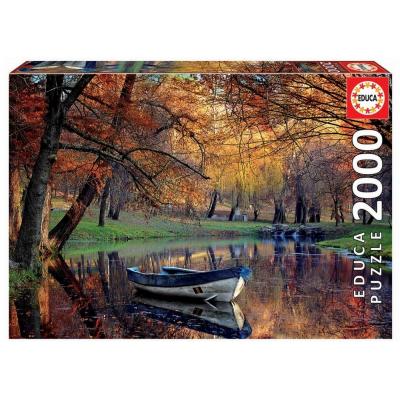 Educa Őszi táj - csónak a tavon - 2000 db-os puzzle
