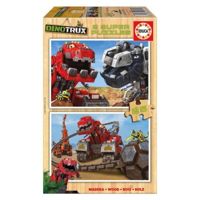 Educa Dinotrux fa puzzle, 2X25 darabos 