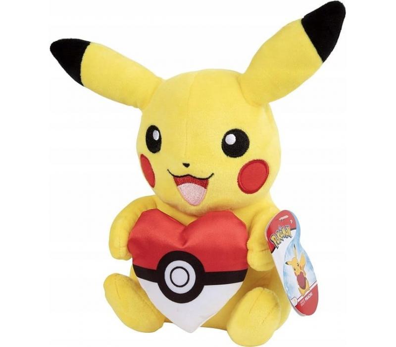 Pokémon plüssfigura - Pikachu pokélabda szívvel 20 cm Pokémon plüssfigura - Pikachu pokélabda szívvel 20 cm