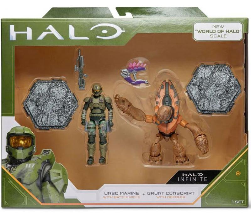  Halo Infinite akció figura csomag 10 cm - UNSC Marine B vs. Grunt Conscript