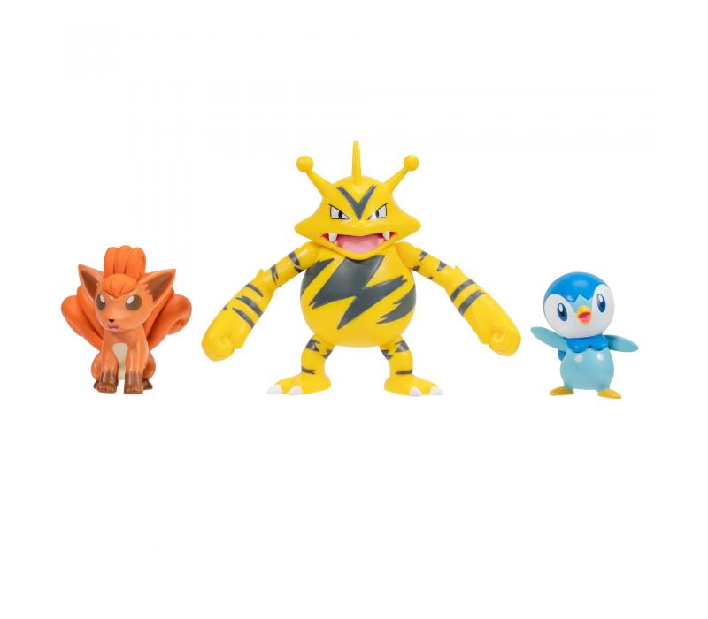 Pokémon 3 db-os figura csomag - Piplup, Vulpix, Electabuzz Pokémon 3 db-os figura csomag - Piplup, Vulpix, Electabuzz