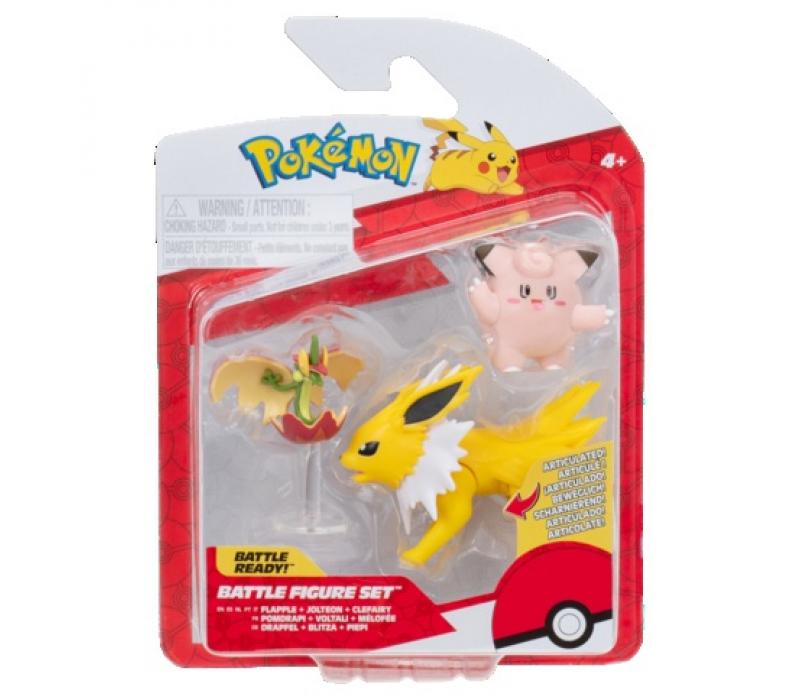 Pokémon 3 db-os figura csomag - Clefairy, Flapple, Jolteon Pokémon 3 db-os figura csomag - Clefairy, Flapple, Jolteon