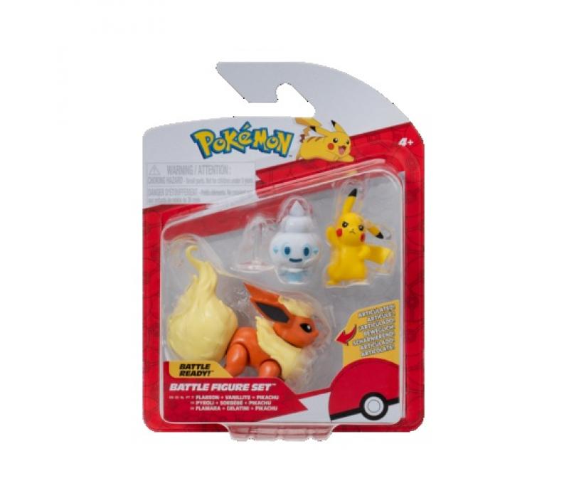 Pokémon 3 db-os figura csomag - Pikachu, Vanillite, Flareon Pokémon 3 db-os figura csomag - Pikachu, Vanillite, Flareon