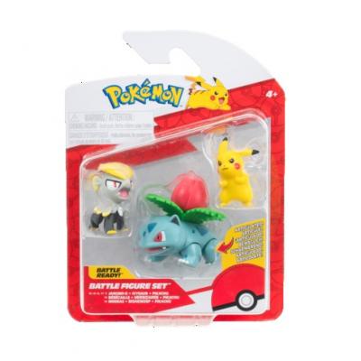 Pokémon 3 db-os figura csomag -  Pikachu, Jangmo-o, Ivysaur