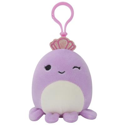 Squishmallows kulcstartós plüssfigura 9 cm - Violet a lila polip koronával