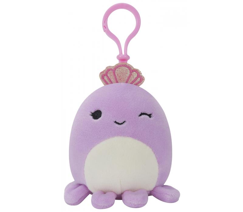 Squishmallows kulcstartós plüssfigura 9 cm - Violet a lila polip koronával