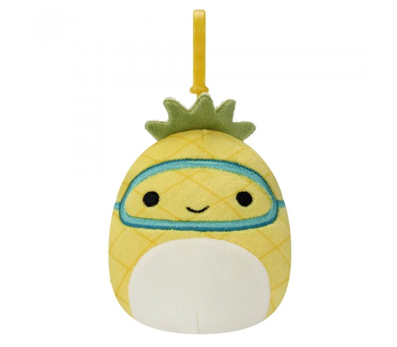 Squishmallows kulcstartós plüssfigura 9 cm - Maui az ananász búvármaszkkal