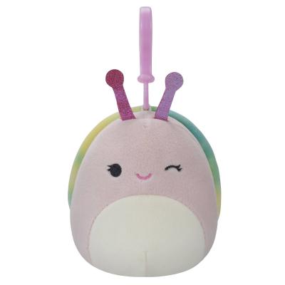 Squishmallows kulcstartós plüssfigura 9 cm - Silvina a rózsaszín kacsintós csiga