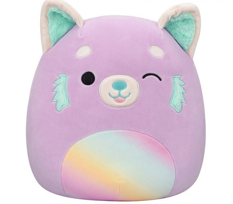 Squishmallows 30 cm - Lexis a lila panda szivárványos hassal