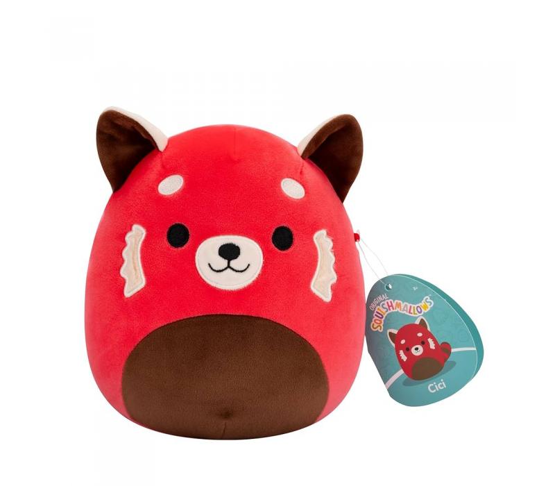 Squishmallows 20 cm - Cici a vöröspanda barna hassal