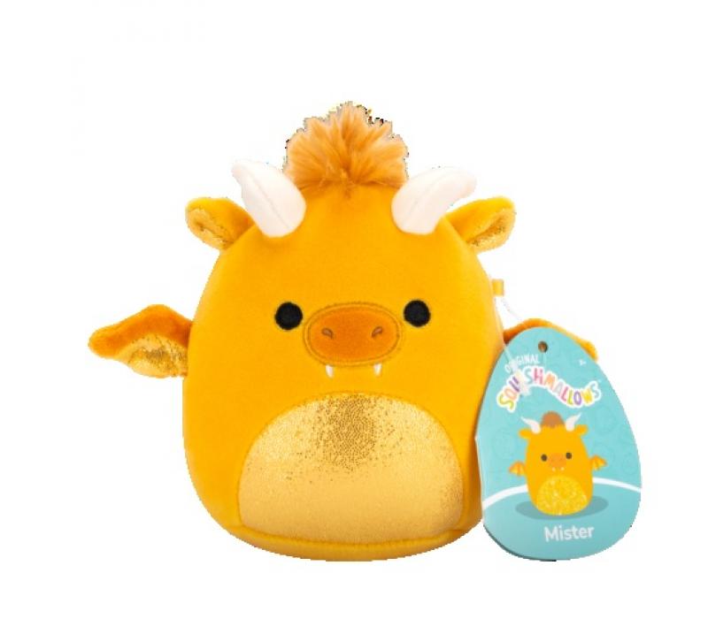 Squishmallows 13 cm - Mister az arany sárkány csillogós hassal