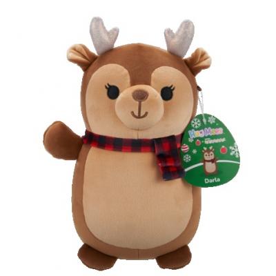 Squishmallows  25 cm - Darla a barna rénszarvas kockás sállal Hugmee