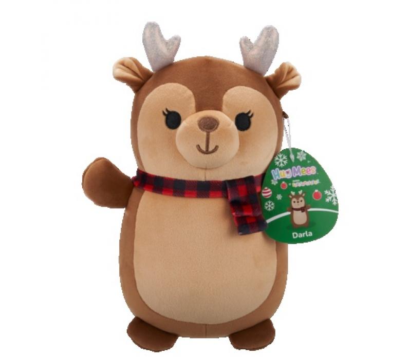 Squishmallows 25 cm - Darla a barna rénszarvas kockás sállal Hugmee Squishmallows 25 cm - Darla a barna rénszarvas kockás sállal Hugmee