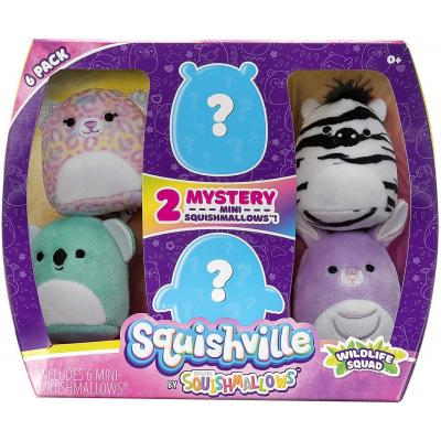Squishville Wildlife mini plüssök 6 darabos szett, amely 2 db meglepi mini plüsst tartalmaz