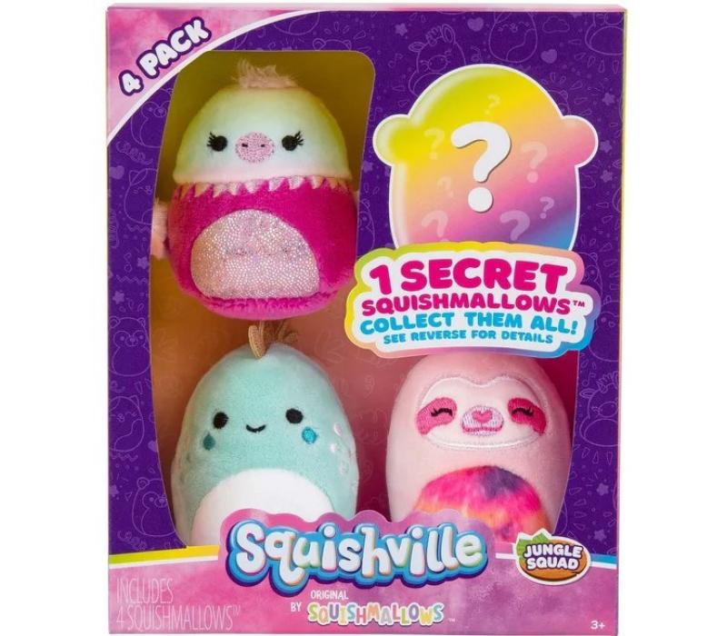 Squishville mini plüssök 4 db Jungle Squad amely 1 db meglepi mini plüsst tartalmaz