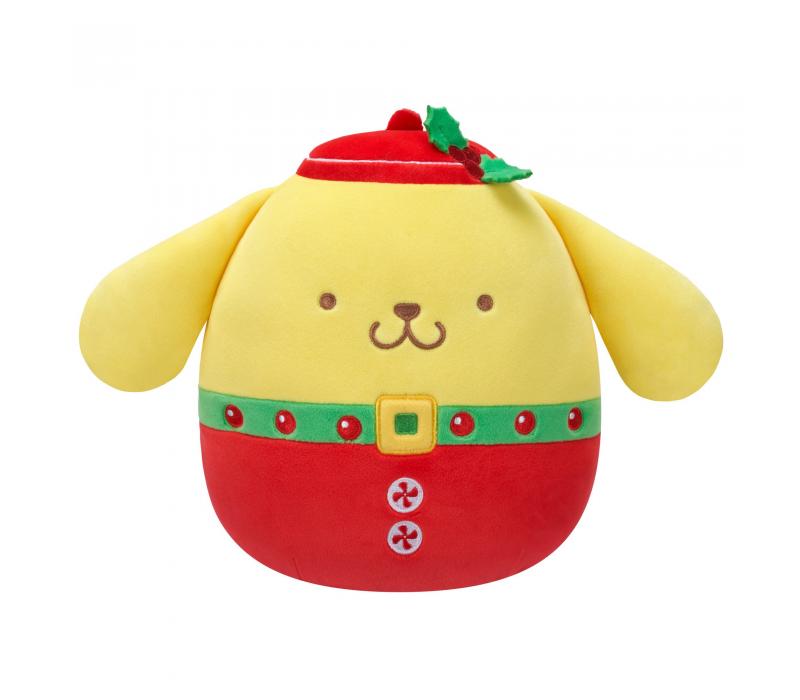 Squishmallows 20 cm - (Ünnepek) Pompompurin piros ruhában zöld övvel