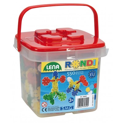 Lena korong építőjáték vödrös, 550 db
