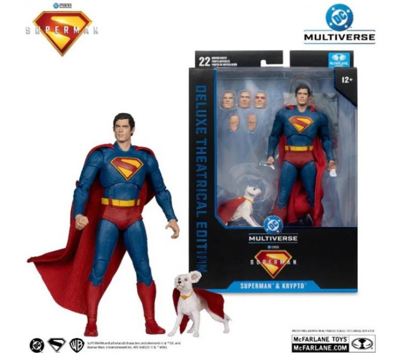 DC Comics Deluxe 18 cm-es Figura – Superman The Movie - Superman Krypto szuperkutyával DC Comics Deluxe 18 cm-es Figura – Superman The Movie - Superman Krypto szuperkutyával
