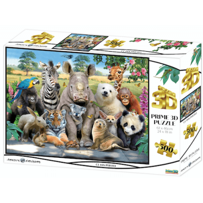 Állati osztálykép 3D puzzle, 500 darabos
