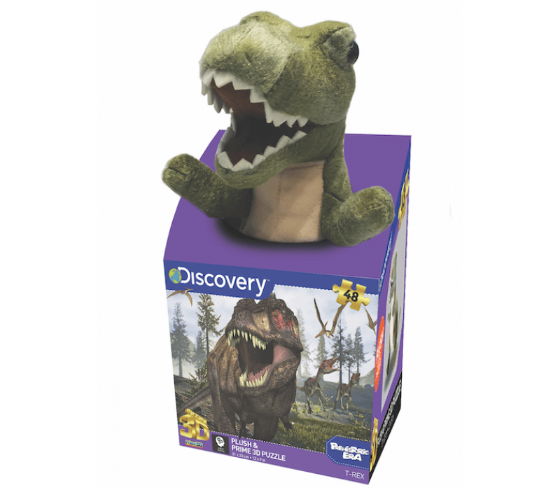 Tyrannosaurus 48 darabos puzzle plüss játékkal