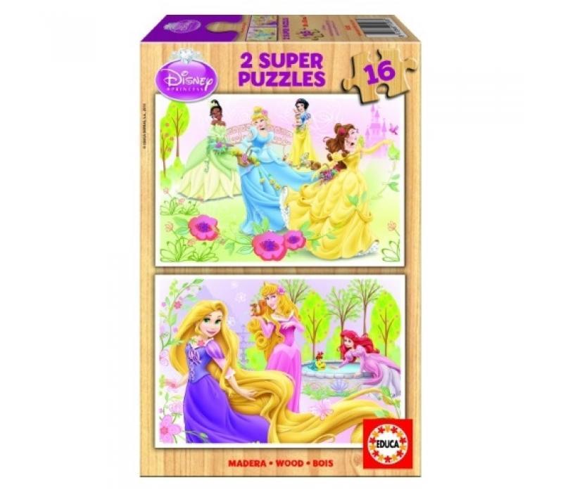 Educa Disney Hercegnők fa puzzle, 2x16 darabos